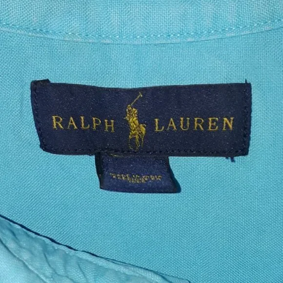 Ralph Lauren turquoise aqua polo pony logo shirt - Picture 4 of 4